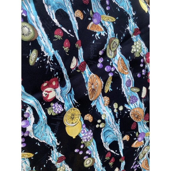 1998 Nicole Miller 100% Silk Scarf 43" Fruit Water Splash Print Vintage Rare - Picture 4 of 16